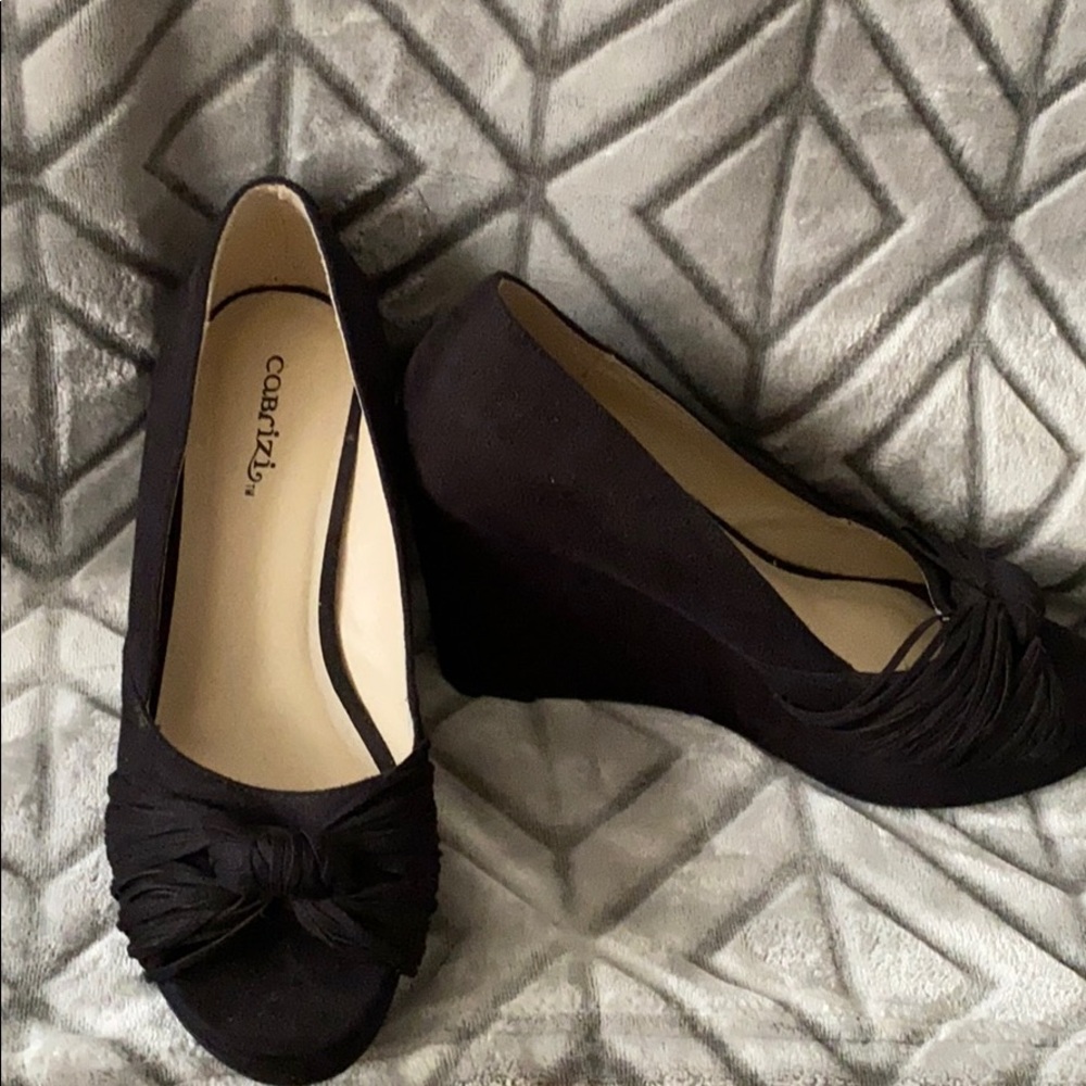 Cabrizi black heel wedges